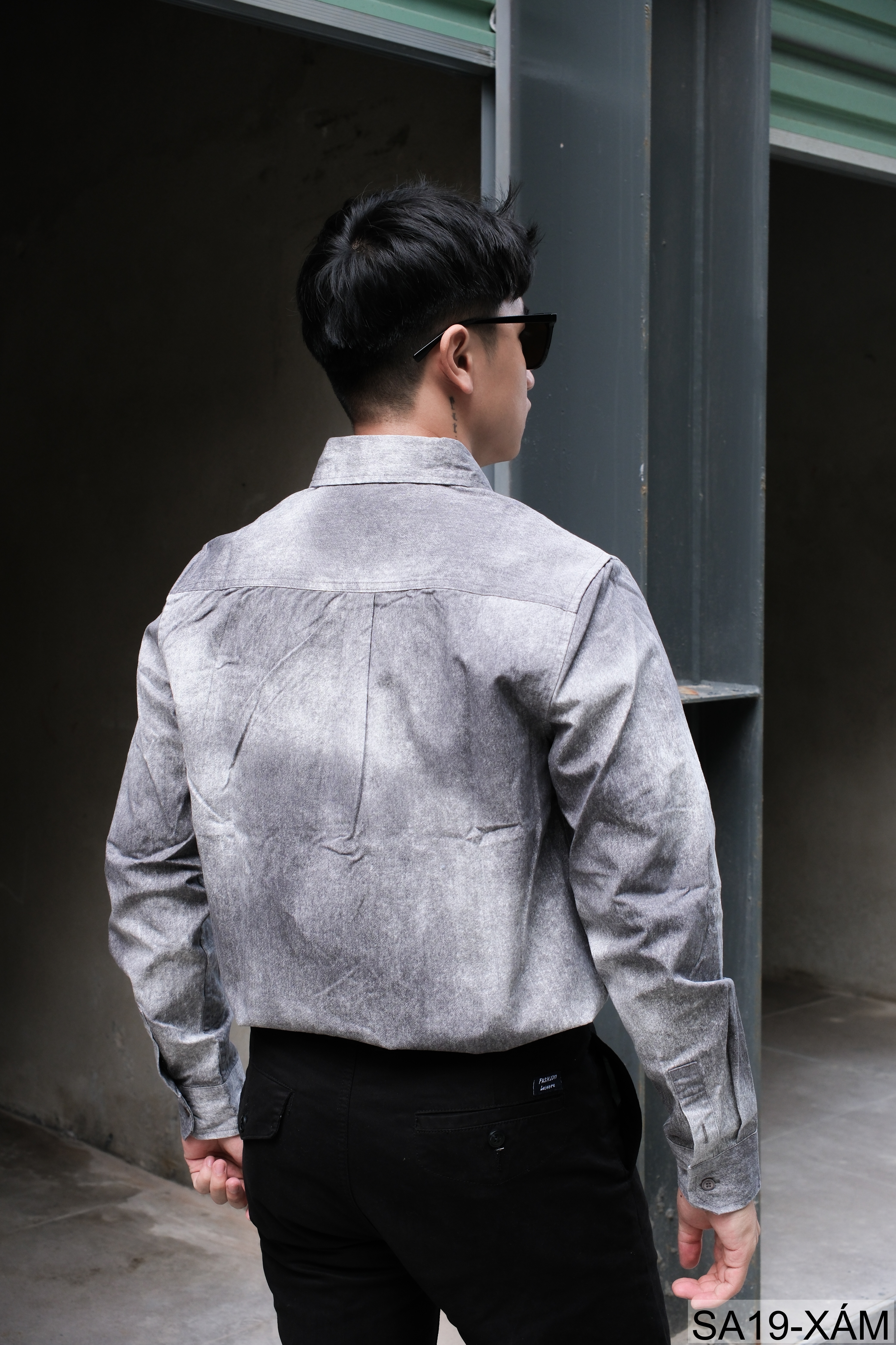 SA19 - Áo sơ mi nam dáng rộng phong cách streetwear, họa tiết in chữ, chất cotton mềm mại_thumbnail_4