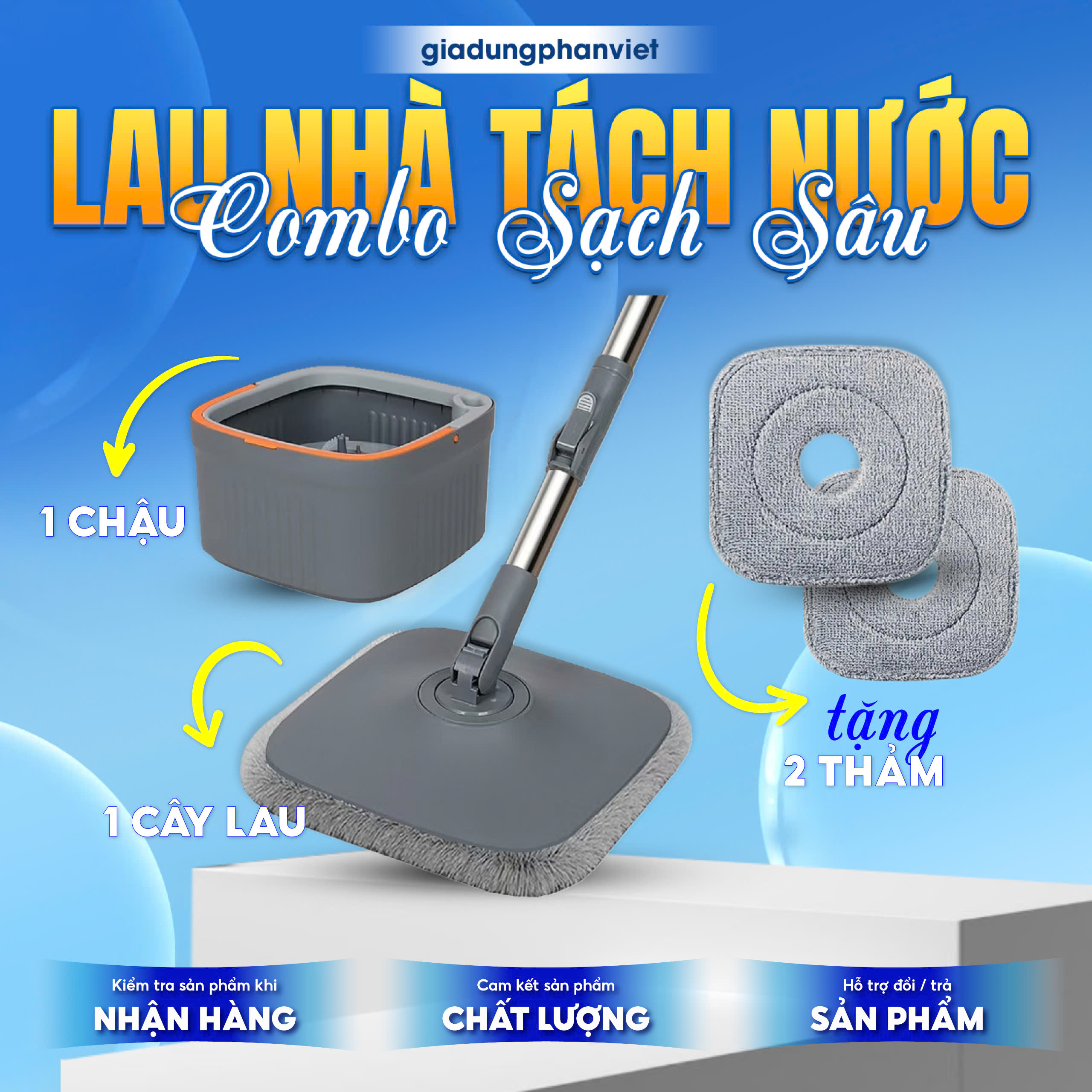 BỘ LAU NHÀ TÁCH NƯỚC