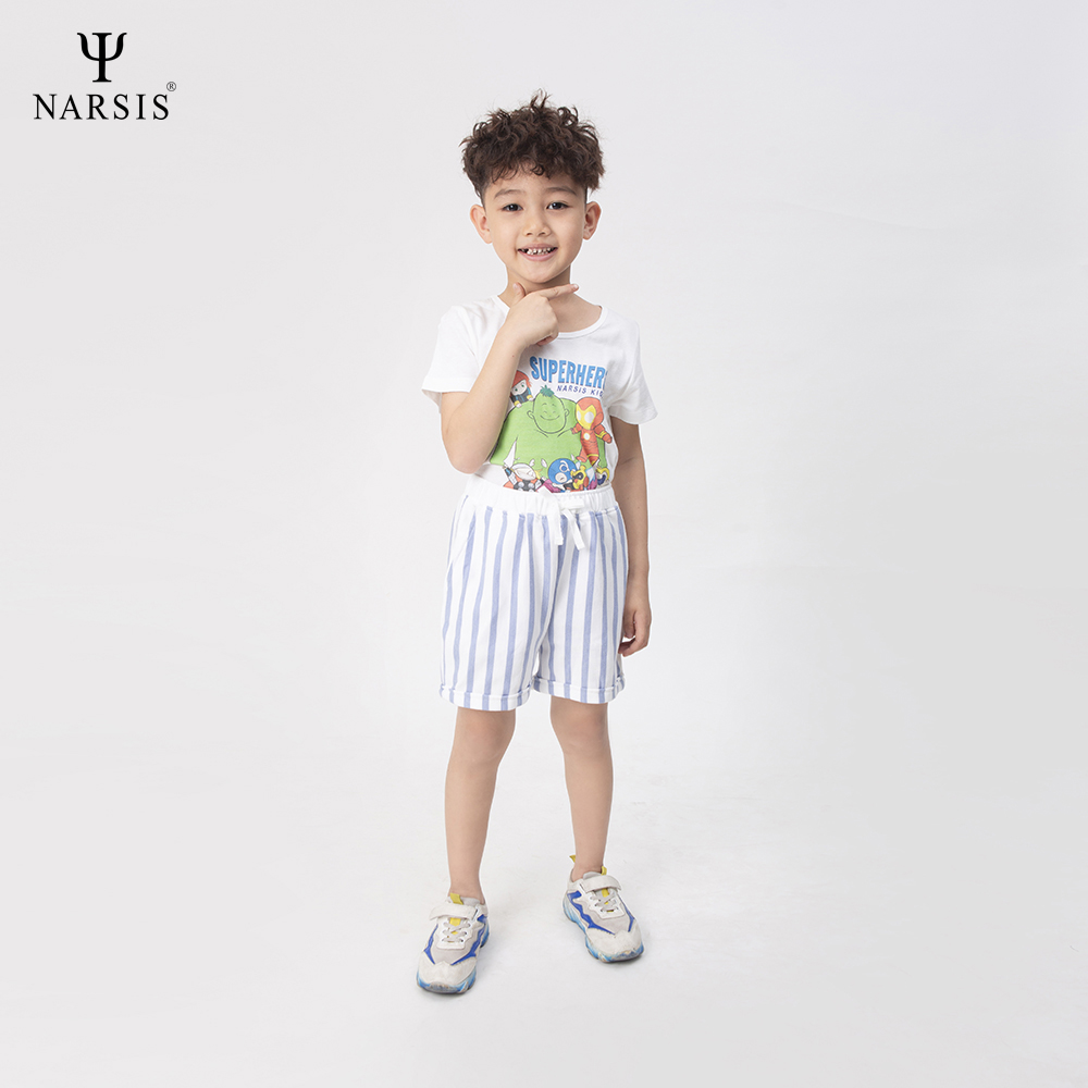 ÁO HÈ BÉ TRAI KD0014 NARSIS CHẤT LIỆU THOÁNG MÁT, DỄ CHỊU, THOẢI MÁI CẢ NGÀY, DỄ VẬN ĐỘNG