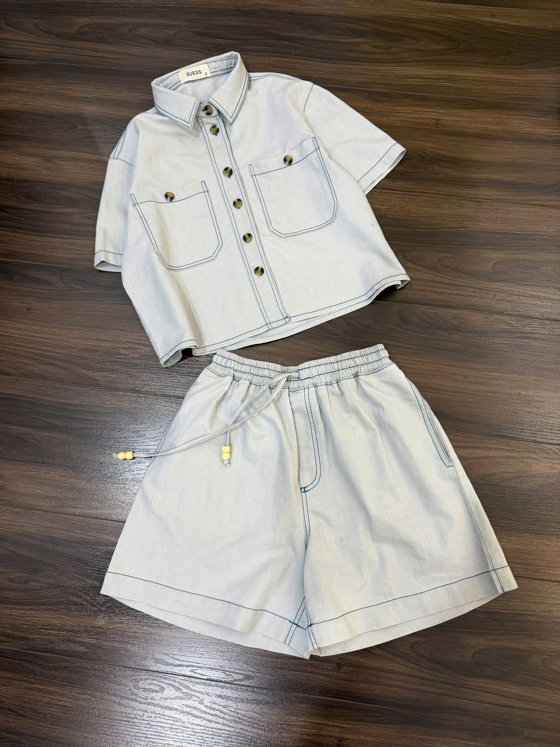 TJ108 Set bộ ngắn Coton Q lưng thun