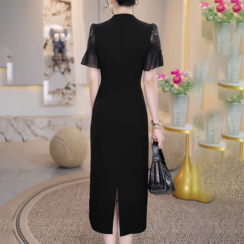 17316-Đầm suông dự tiệc ren vai cách điệu (thun poly, phối voan)_thumbnail_2