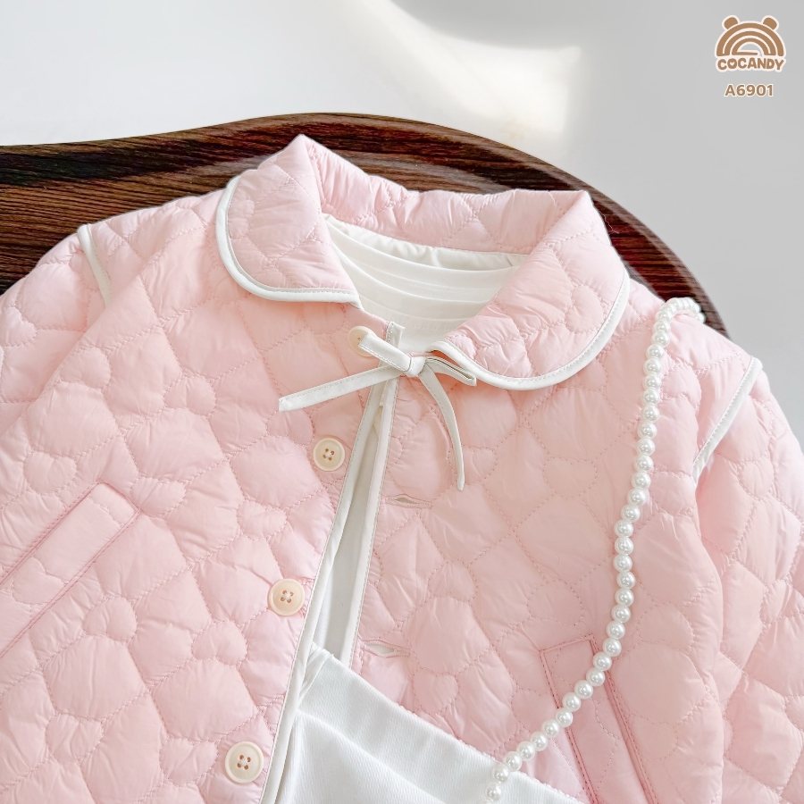 Áo khoác HỒNG cổ sen phối BE_thumbnail_2