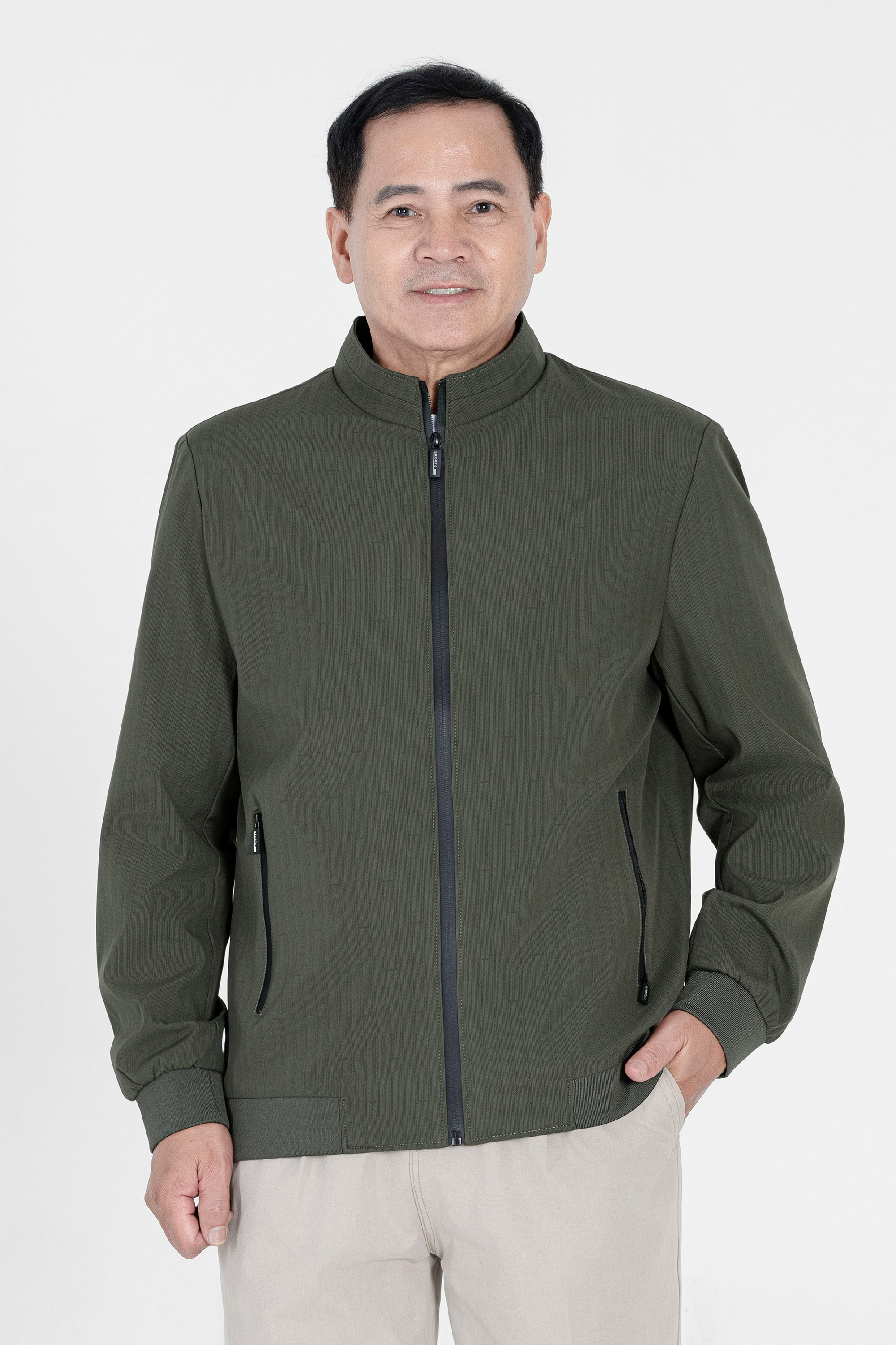 Áo Khoác Bo Dệt Cổ Đứng Trung Niên ANCHI Chất Liệu Poly Cao Cấp_thumbnail_2