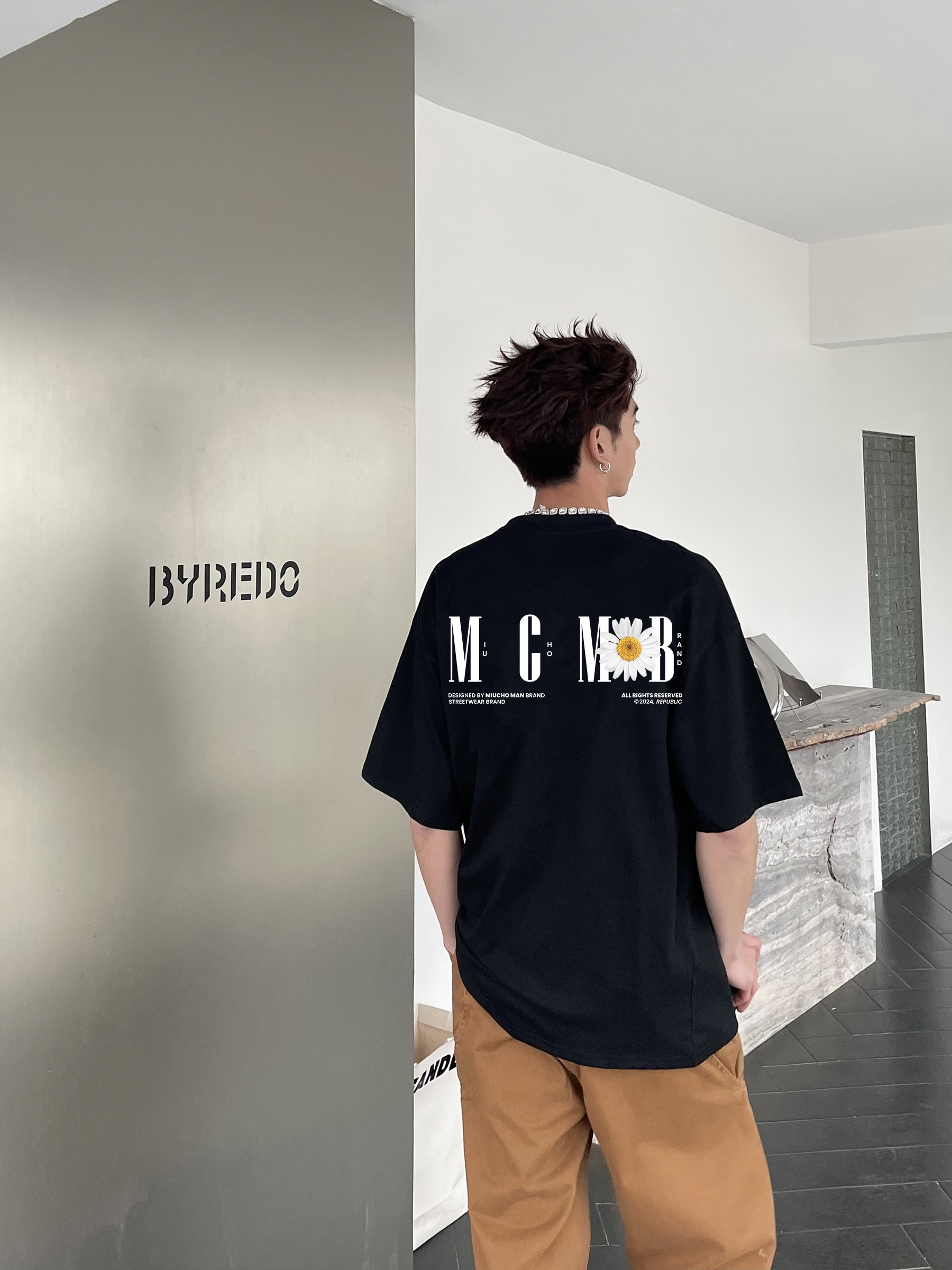 Áo thun nam in hoa cúc form rộng nhiều màu ATD1467 Miucho Man vải cotton thoáng mát cổ tròn in mix_thumbnail_7