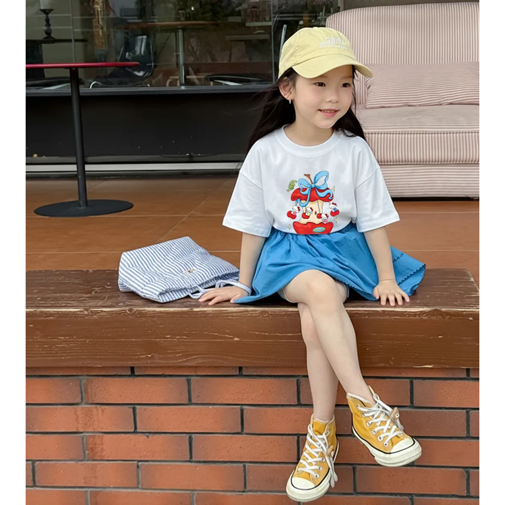 Áo thun bé gái Kitty đáng yêu Kado vải cotton thoáng mát tay ngắn cổ tròn in artwork 2880_thumbnail_4