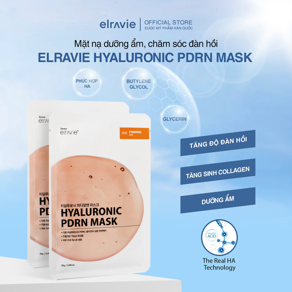 Mặt Nạ Dưỡng Ẩm, Săn Chắc & Đàn Hồi Elravie Hyaluronic PDRN Mask 01 Miếng 25g_thumbnail_2