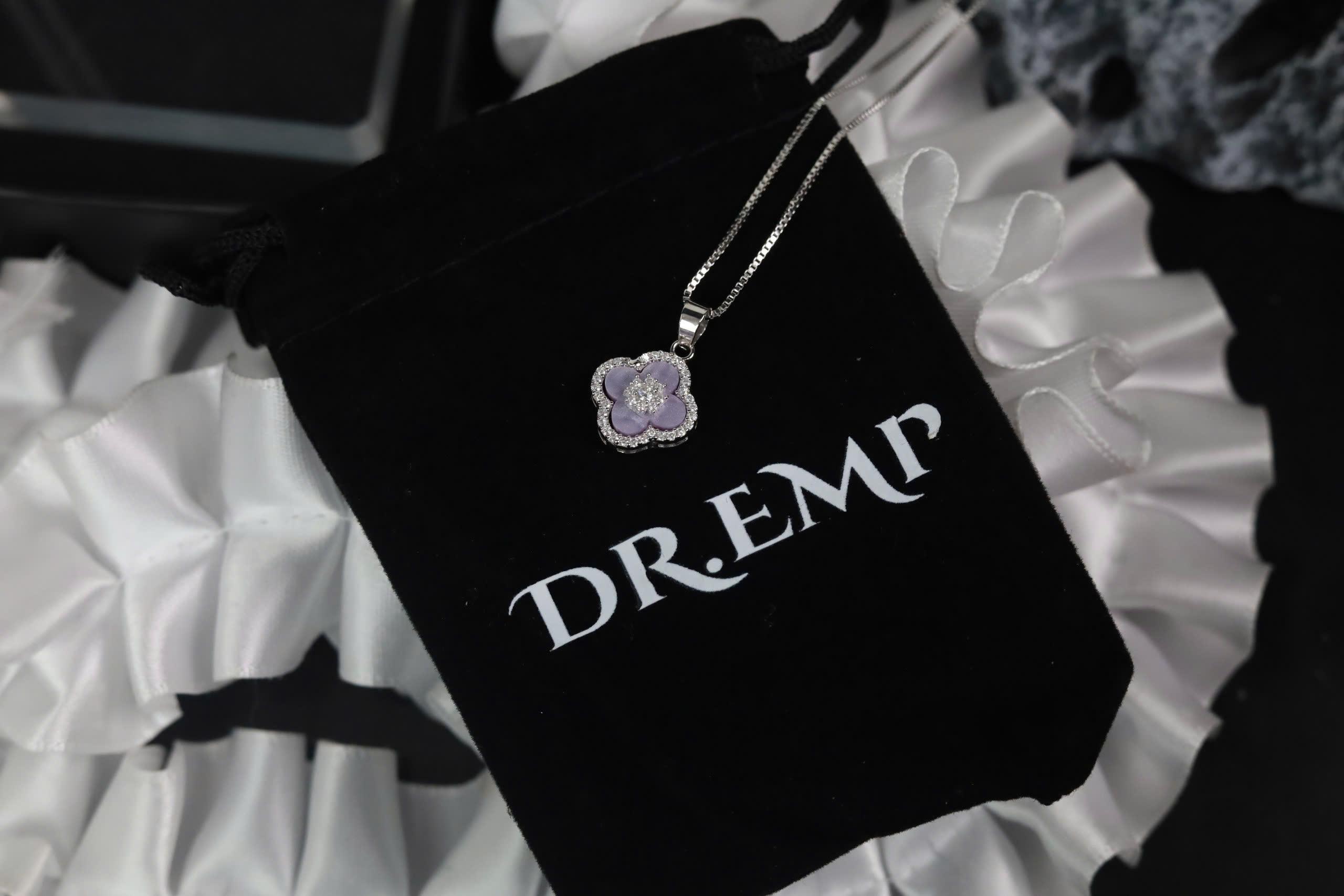 Vòng cổ bạc 4 lá xà cừ tím nhạt xi bạch kim_thumbnail_2