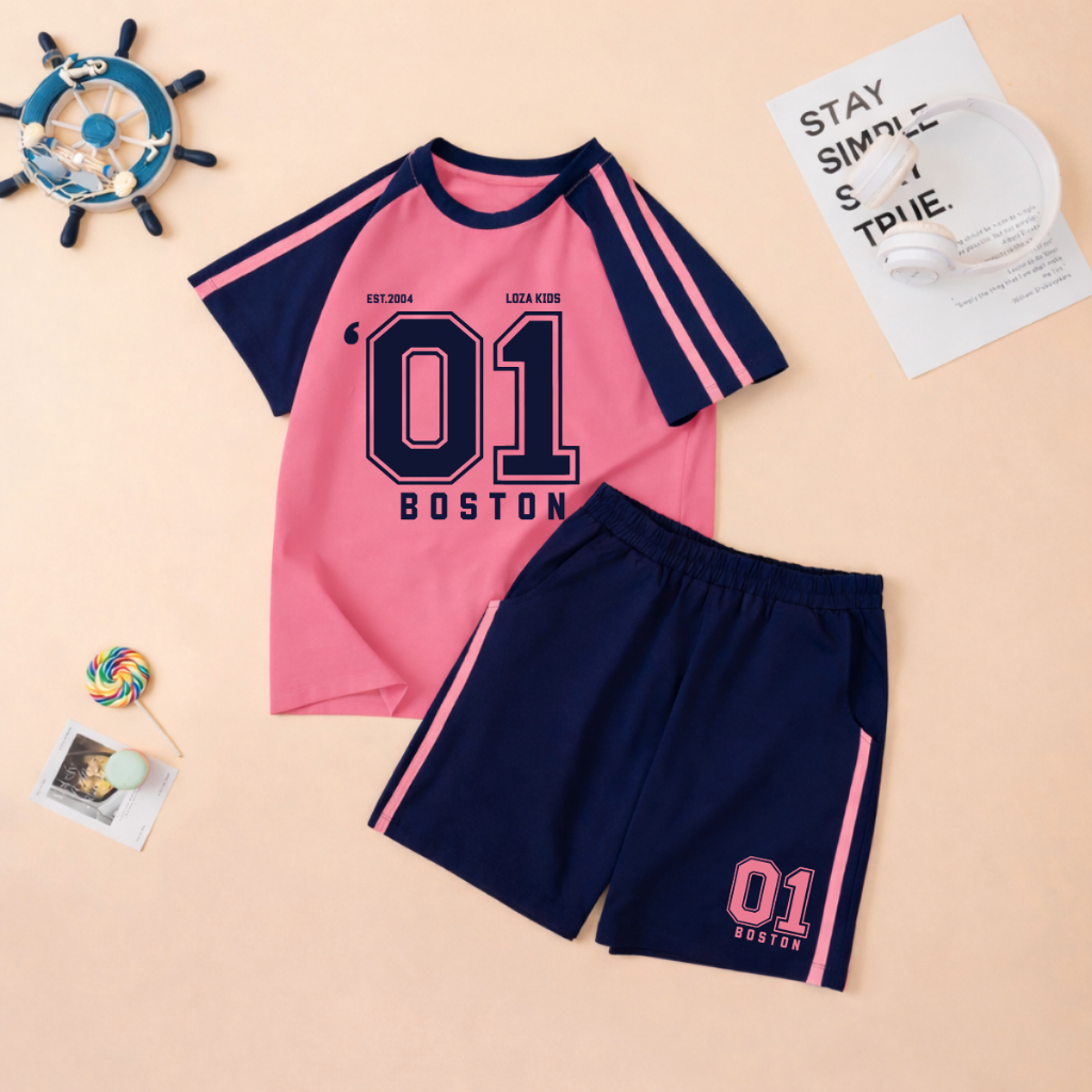 Set bộ bé trai, bé gái phối viền hình BOSTON - Loza Kids BF610_thumbnail_5