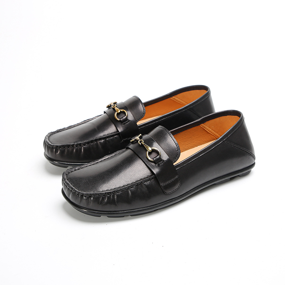 Giày Nam GD99 – Giày Lười Một Chân Da Bò Lớp 1, Mũi Len Kiểu Anh 2025