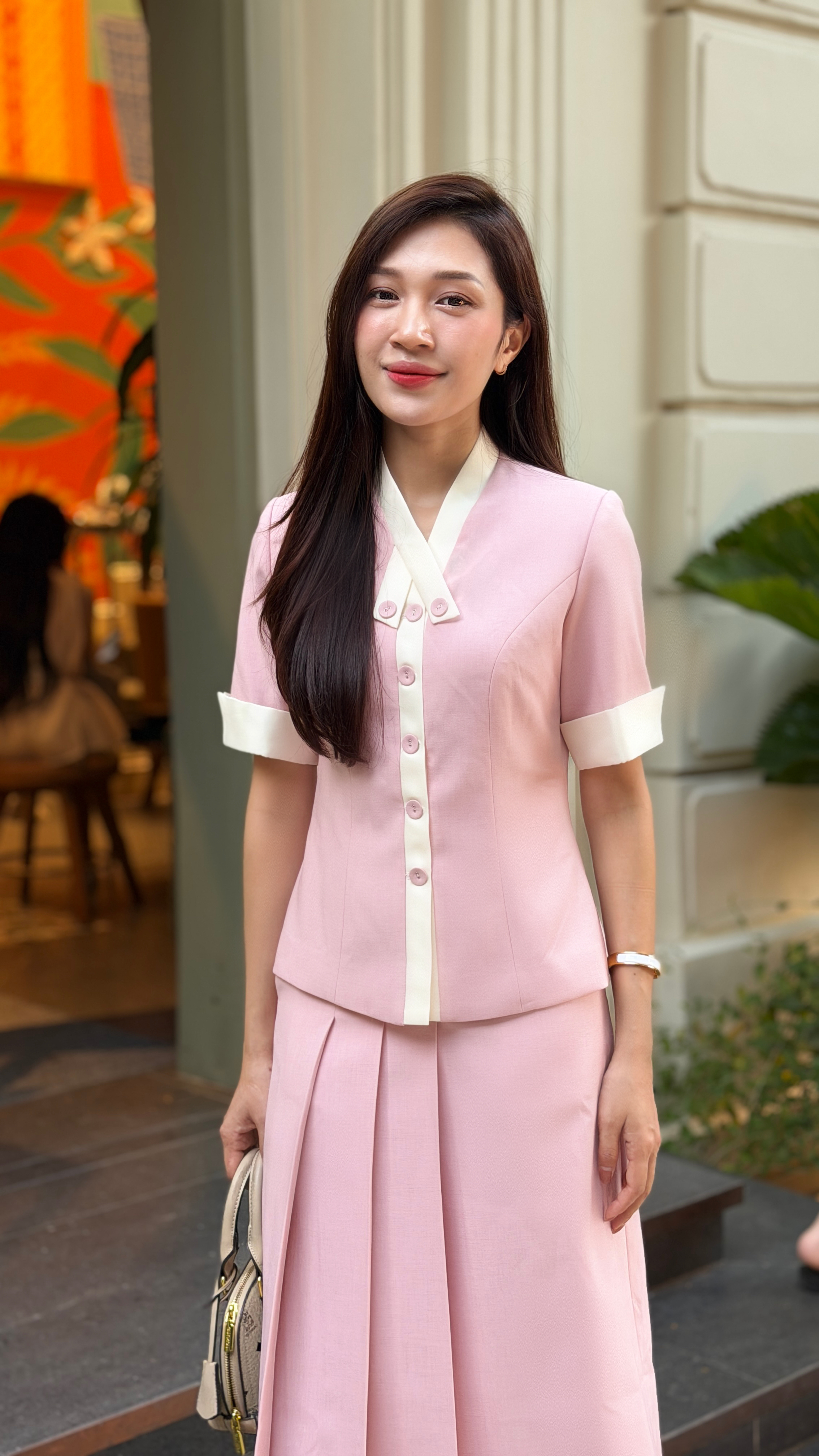 A217 - Áo kiểu Linh Lan hồng