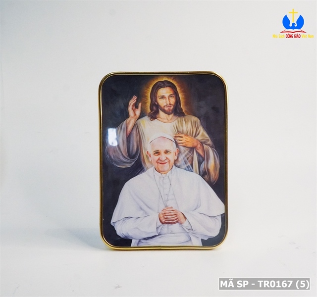 Ảnh để bàn Đức Thánh Cha Phanxico 13x18cm (viền vàng) ✔_thumbnail_1