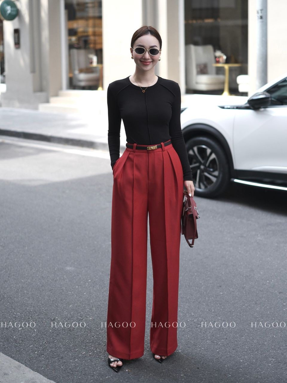 Quần suông ly sườn