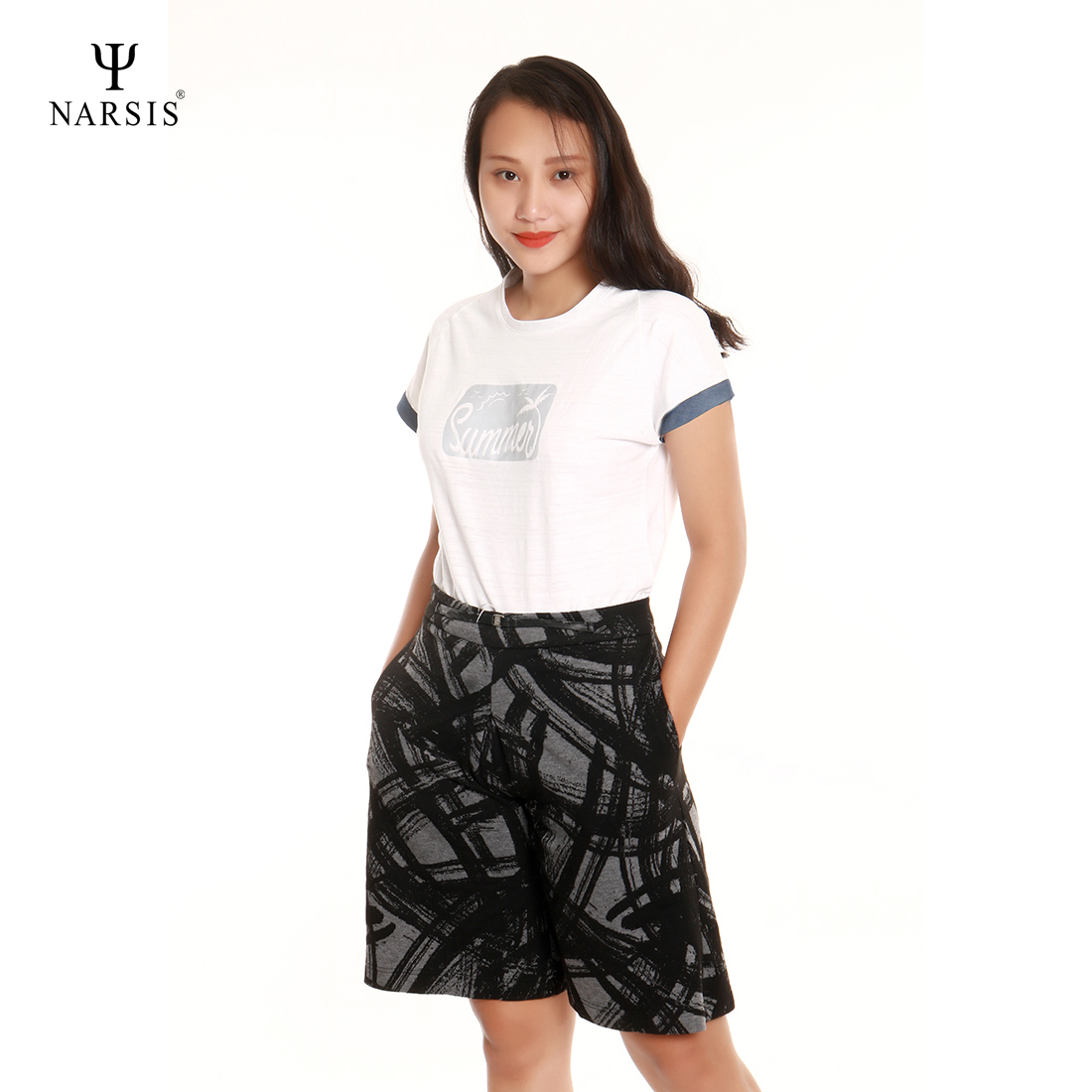 QUẦN NỮ ỐNG VÁY P6016 NARSIS CHẤT LIỆU THOÁNG MÁT, DỄ CHỊU, THOẢI MÁI CẢ NGÀY, DỄ VẬN ĐỘNG_thumbnail_0