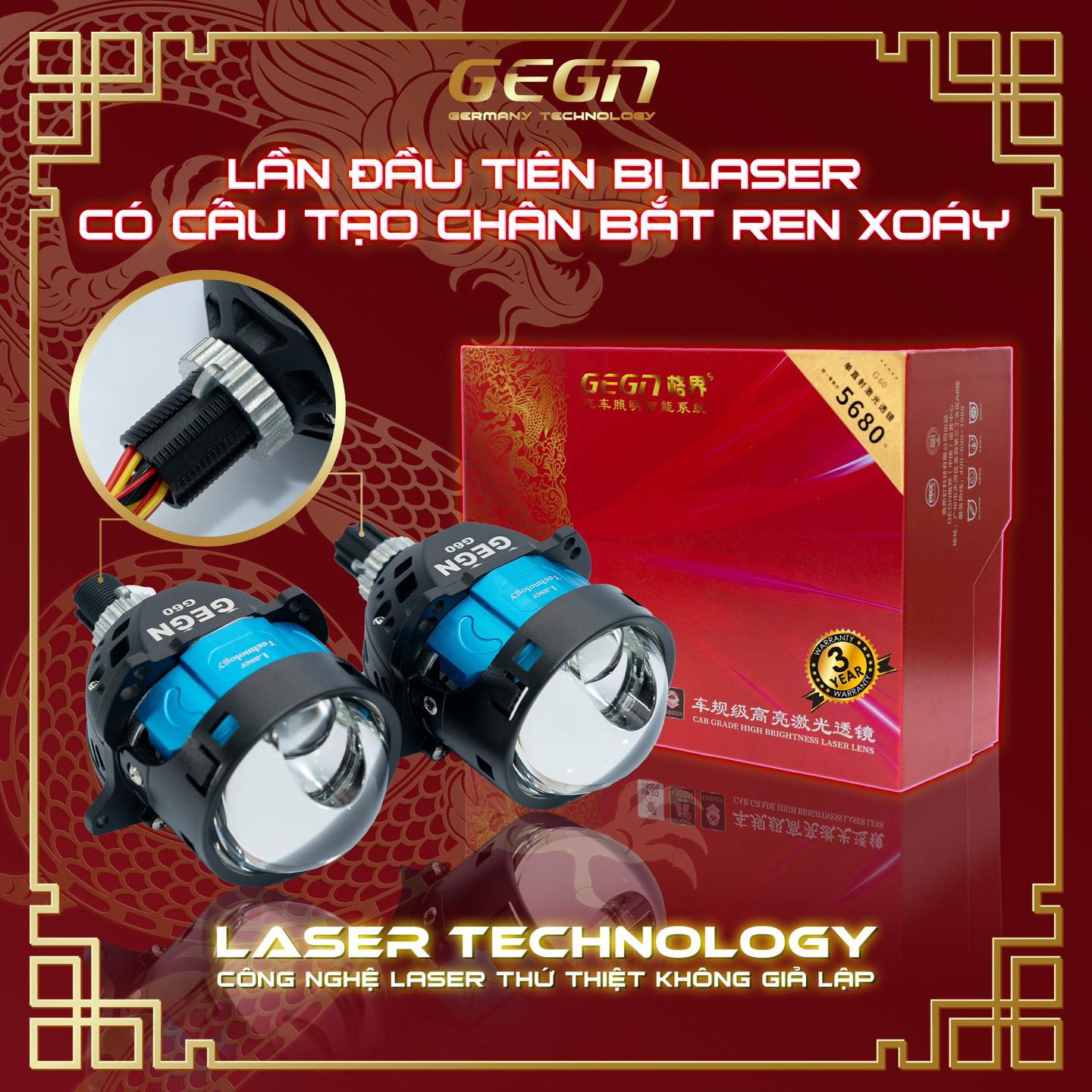 GEGN G60 Đèn bi led Laser chân xoáy bắt zin_thumbnail_1