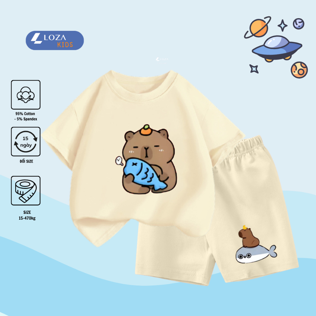 Bộ quần áo bé gái in hình 'Capybara ôm Cá'- SB109_thumbnail_8