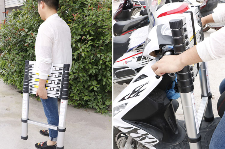Thang nhôm rút 4m DIY TL-I-44 trắng bạc long lanh giá rẻ cực sàn
