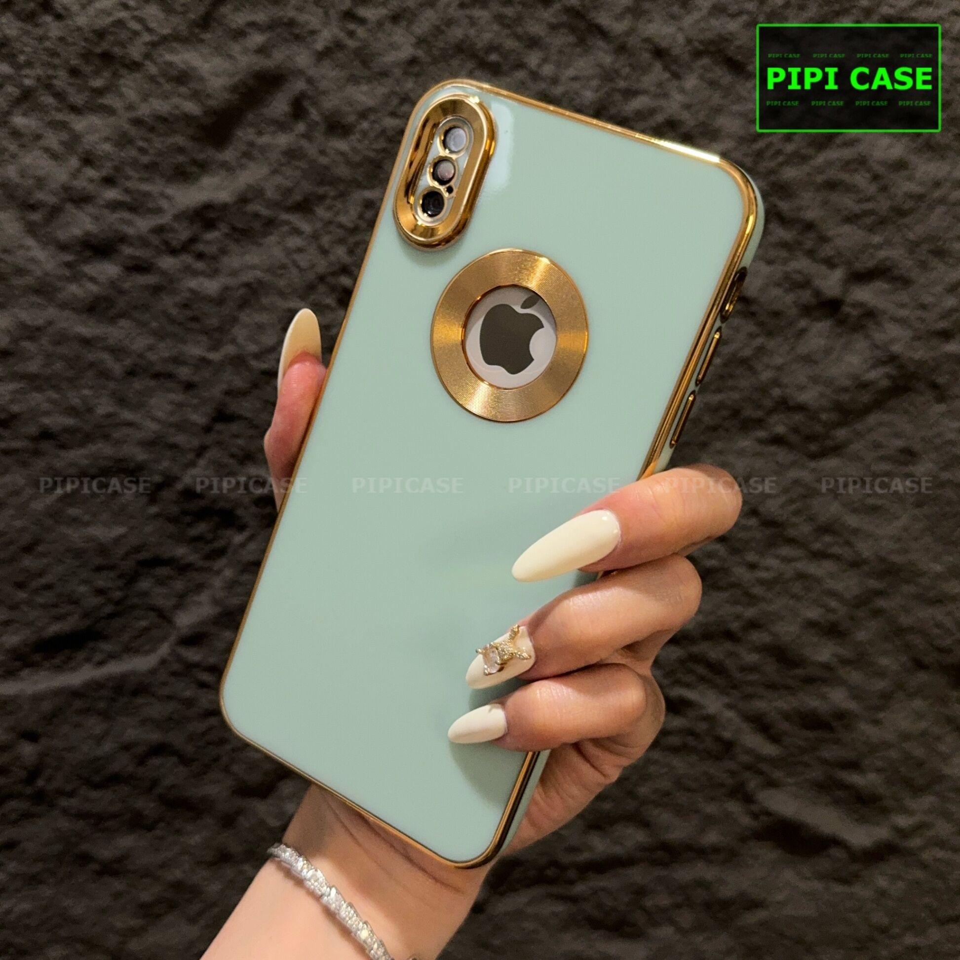 Ốp Lưng iPhone X / XS - Pandora - Xanh Mint