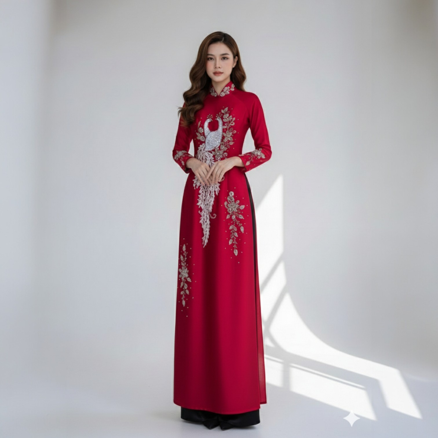 Áo Dài Mẹ Cô Dâu Chú Rể - Thêu Ruy Băng, Kết Thủ Công - Có Bigsize AM25-02