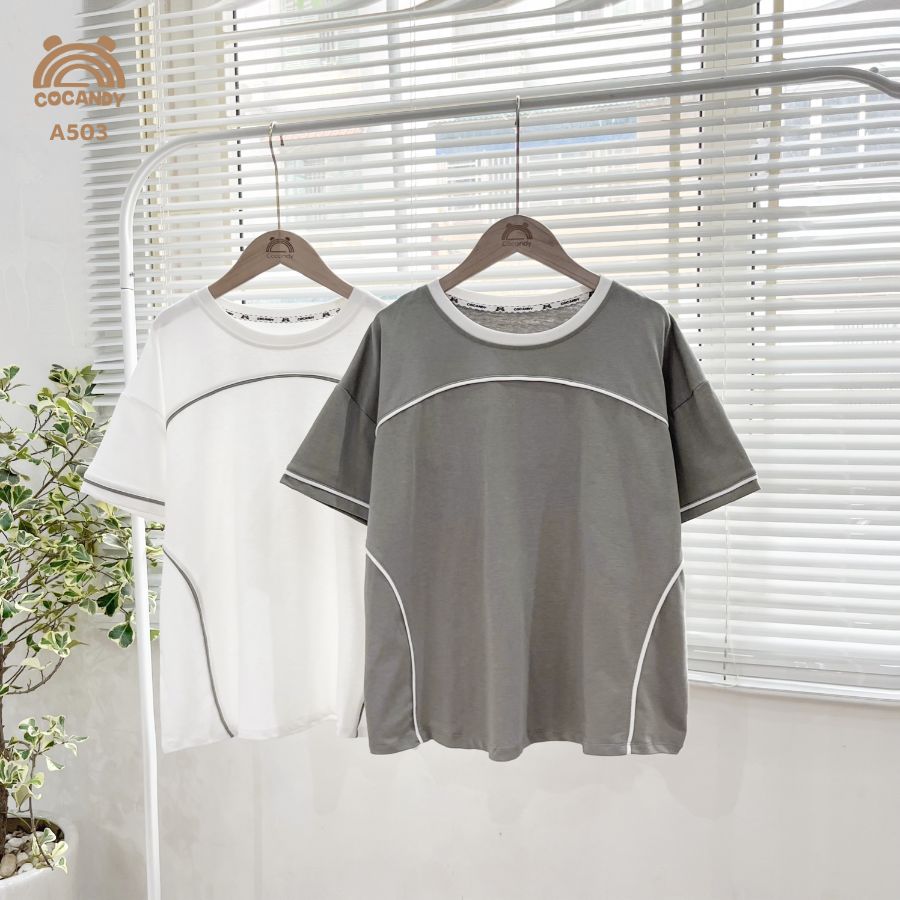 Áo cộc GHI phối viền TRẮNG_thumbnail_2