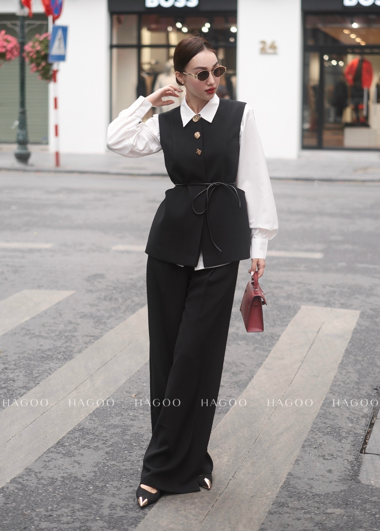 Áo Gile kèm dây da HAGOO_thumbnail_3