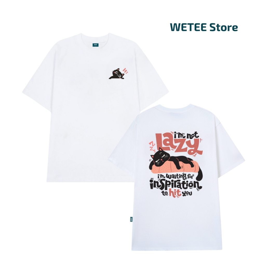 Áo thun unisex UX30-1141 LAZY hình mèo nằm dáng oversized local brand WETEE_thumbnail_1