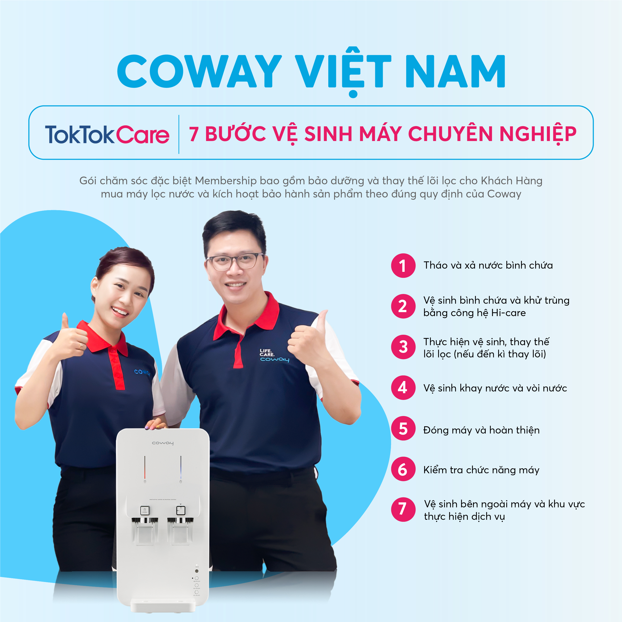 [CHP-264L] – Coway – Toktokcare Service – Gói bảo dưỡng và chăm sóc máy lọc nước Coway 1 năm tại nhà