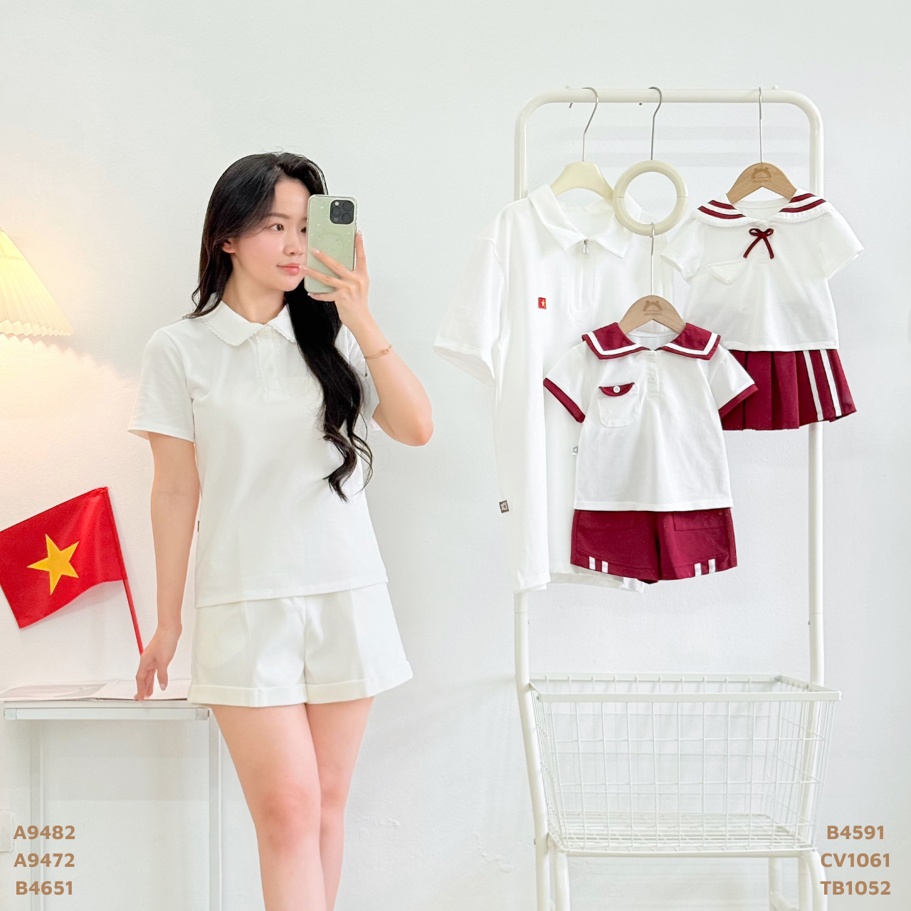 Áo cộc TRẮNG polo cổ sen NỮ_thumbnail_1