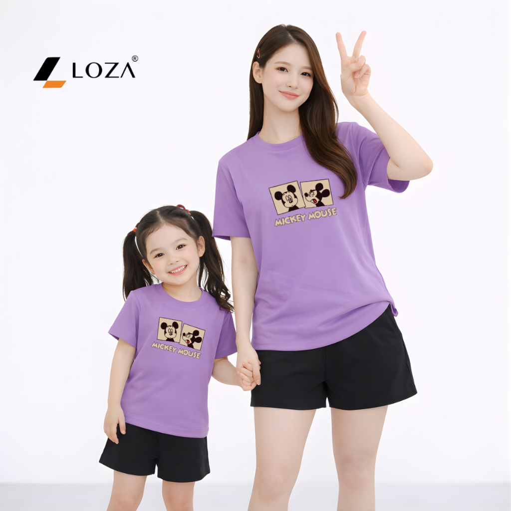 Set đồ đôi mẹ và bé in hình MICKEY chất liệu thun cotton Loza BP636-SB636_thumbnail_2
