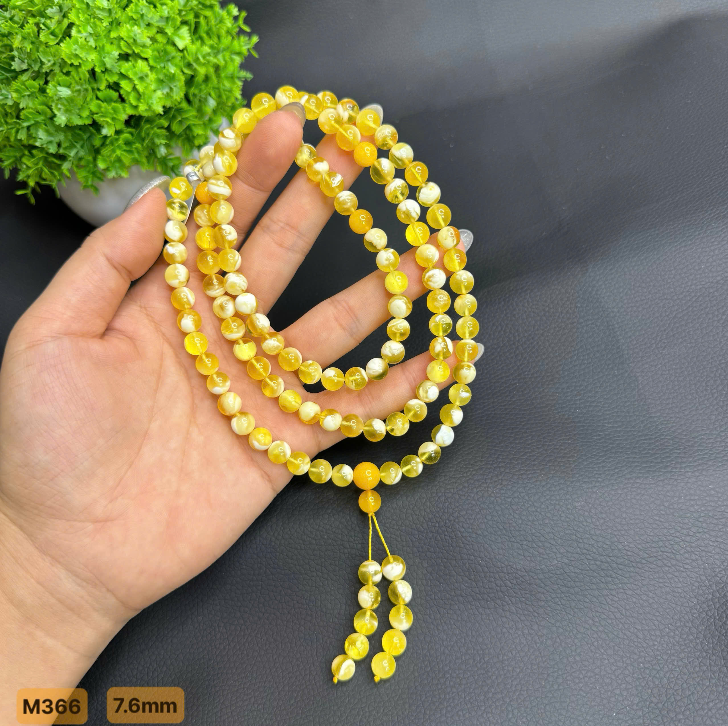 Chuỗi 108 Mật Bạch VIP 7.6mm - M366