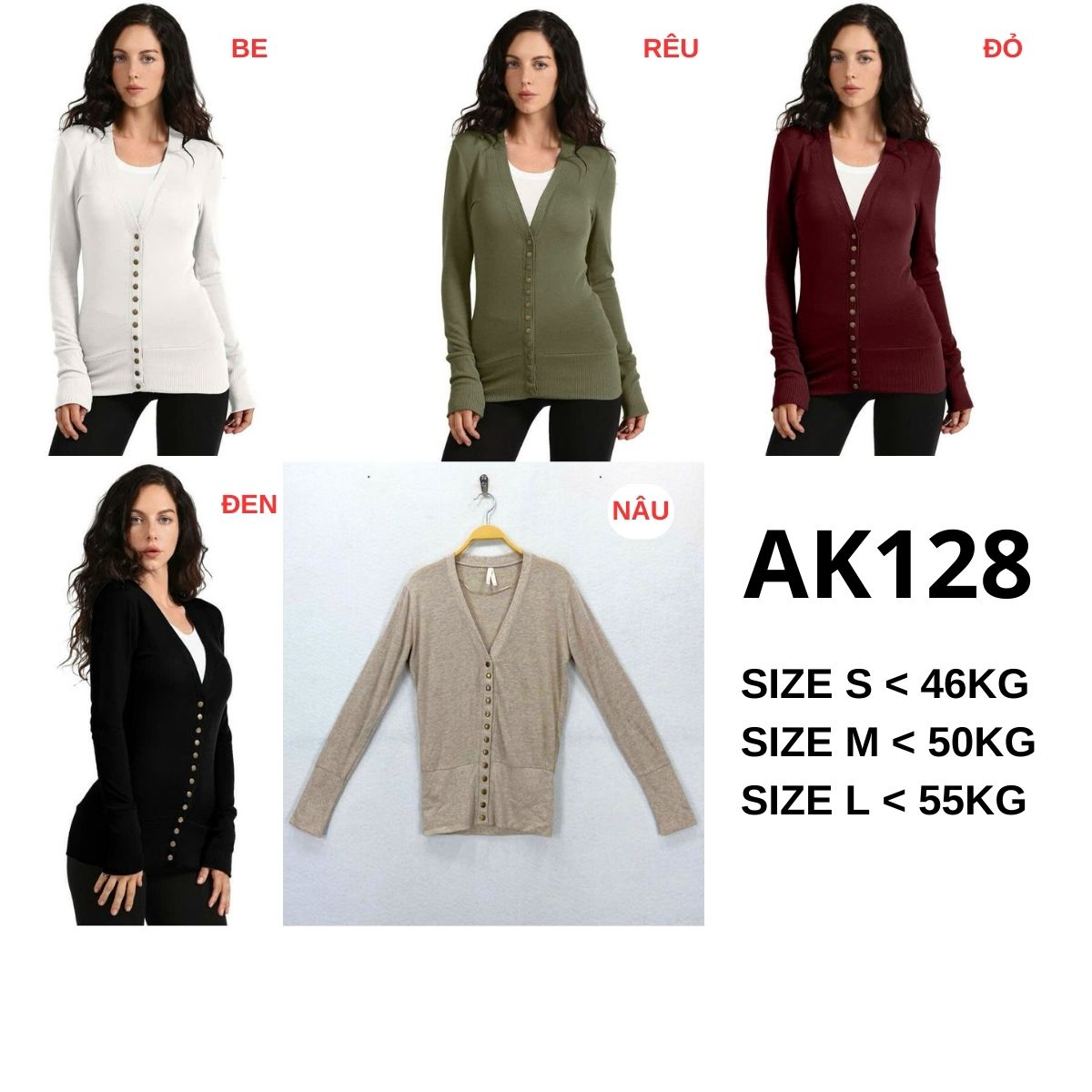 AK128 - Áo khoác Cadigan