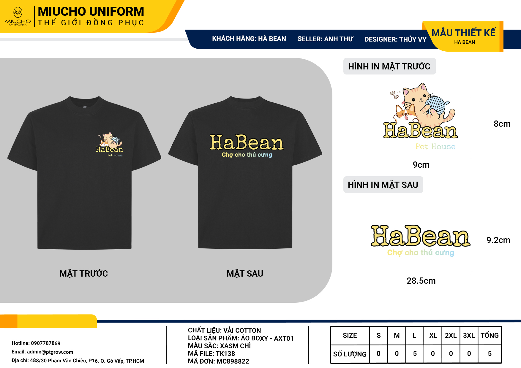 Áo thun thiết kế như yêu cầu TK138