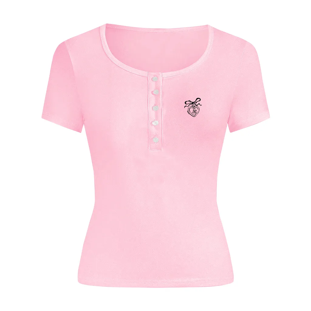 Áo thun ôm body Miucho vải visco thoáng mát tay ngắn cổ nút siêu hack dáng in artwork 2715_thumbnail_13