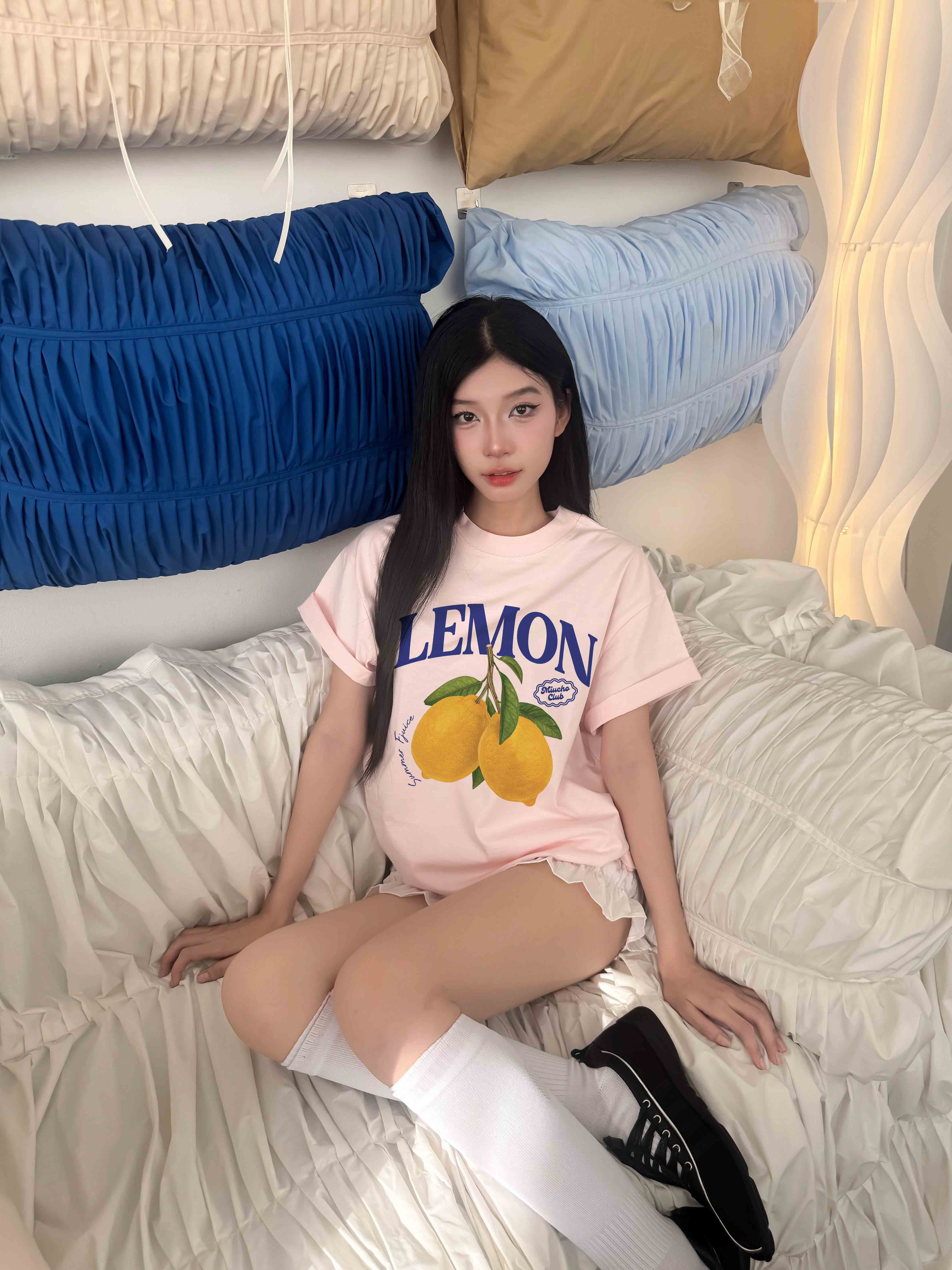 Áo thun boxy hè biển 2252 Miucho cổ tròn vải cotton 2c 250gsm đứng form in mix_thumbnail_4