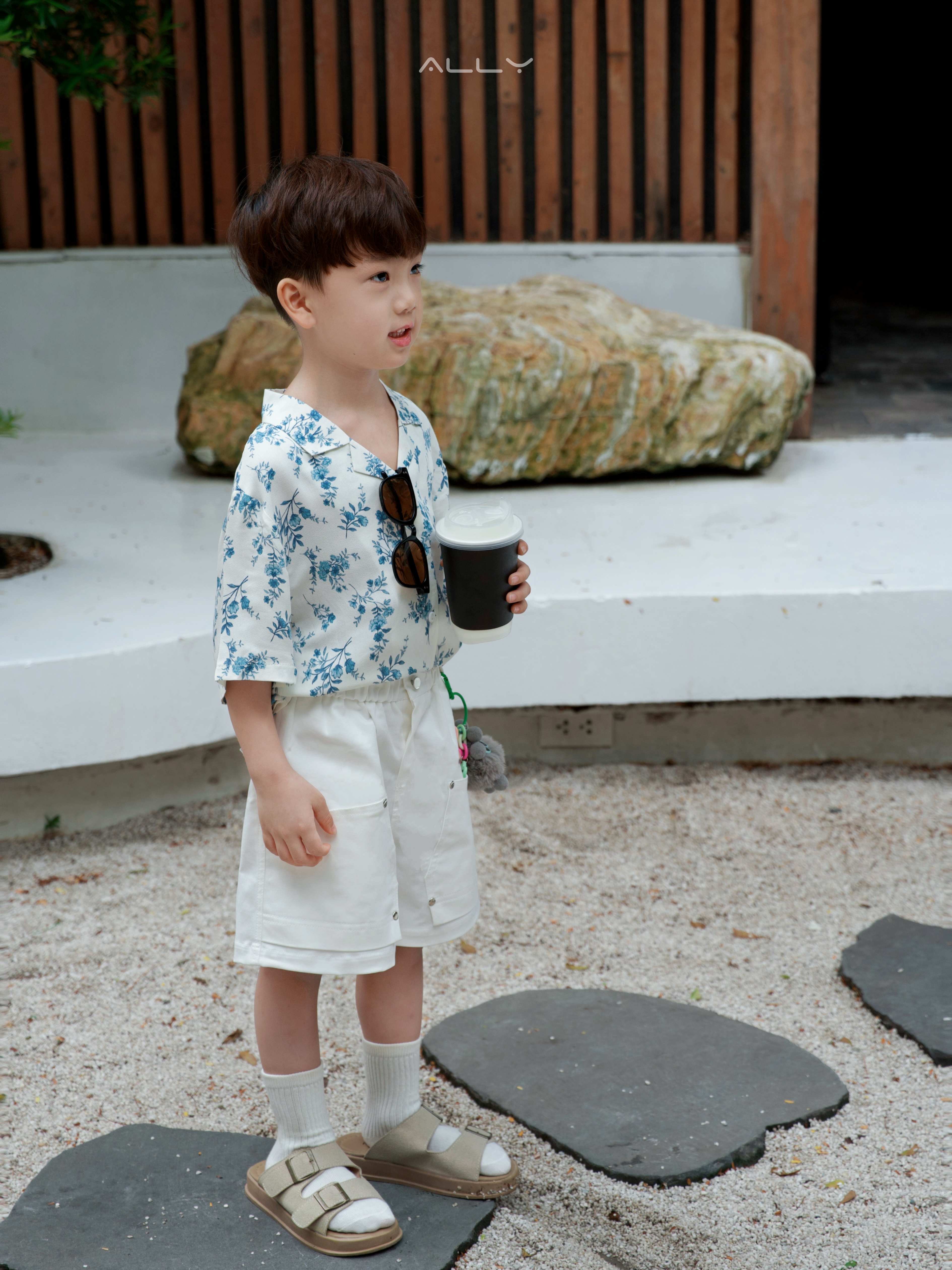 Sơ mi hoa xanh sợi tự nhiên cho bé ALLY _thumbnail_6