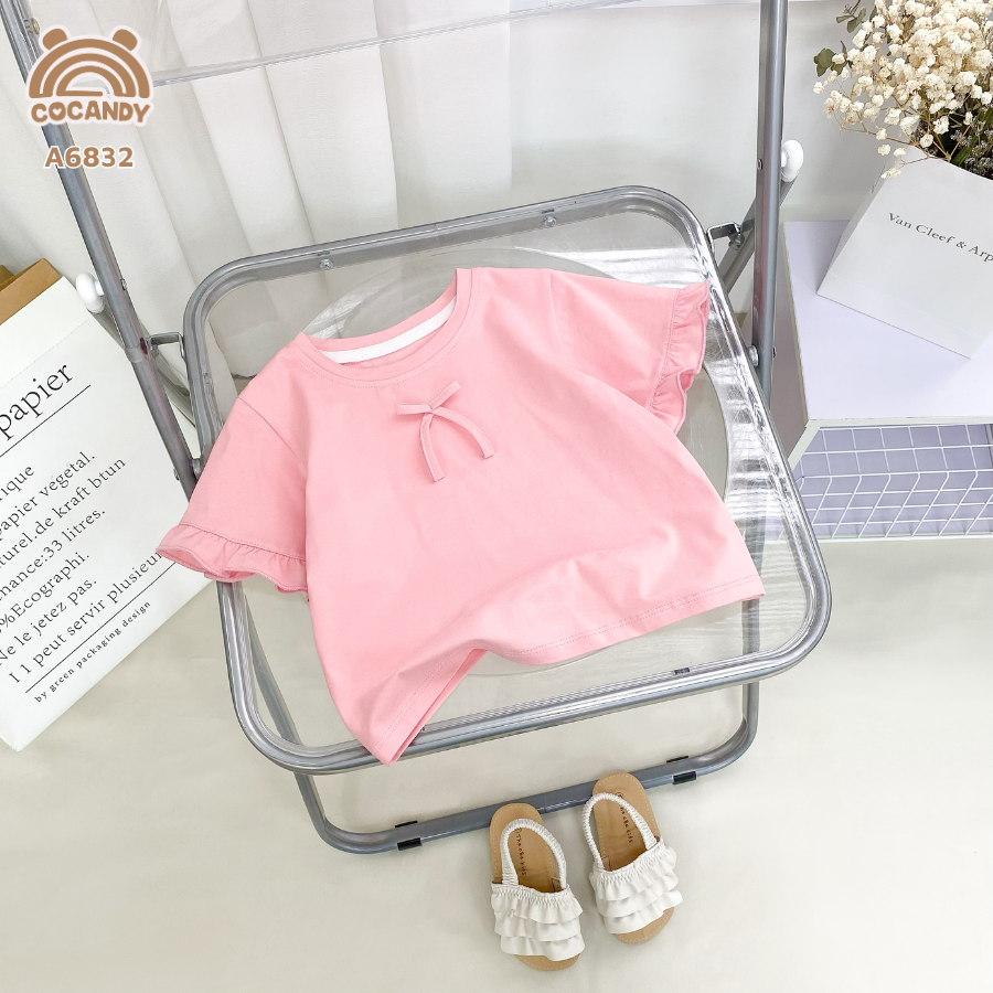 Áo cộc HỒNG tay bèo có nơ_thumbnail_1