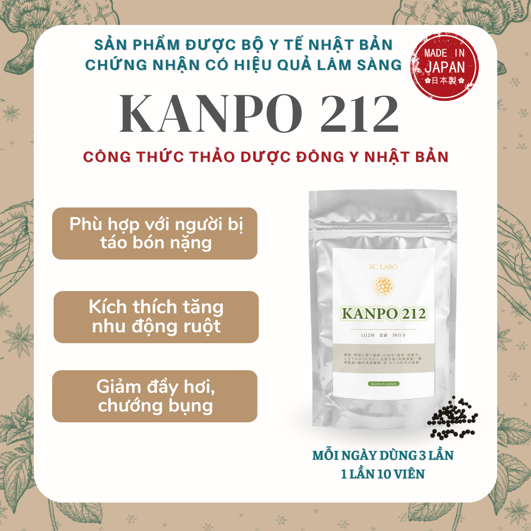 Kanpo 212 - Điều trị táo bón nặng