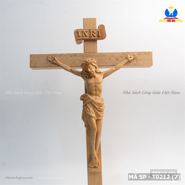 Thánh giá chịu nạn gỗ beech 45cm có đế ✔_thumbnail_2