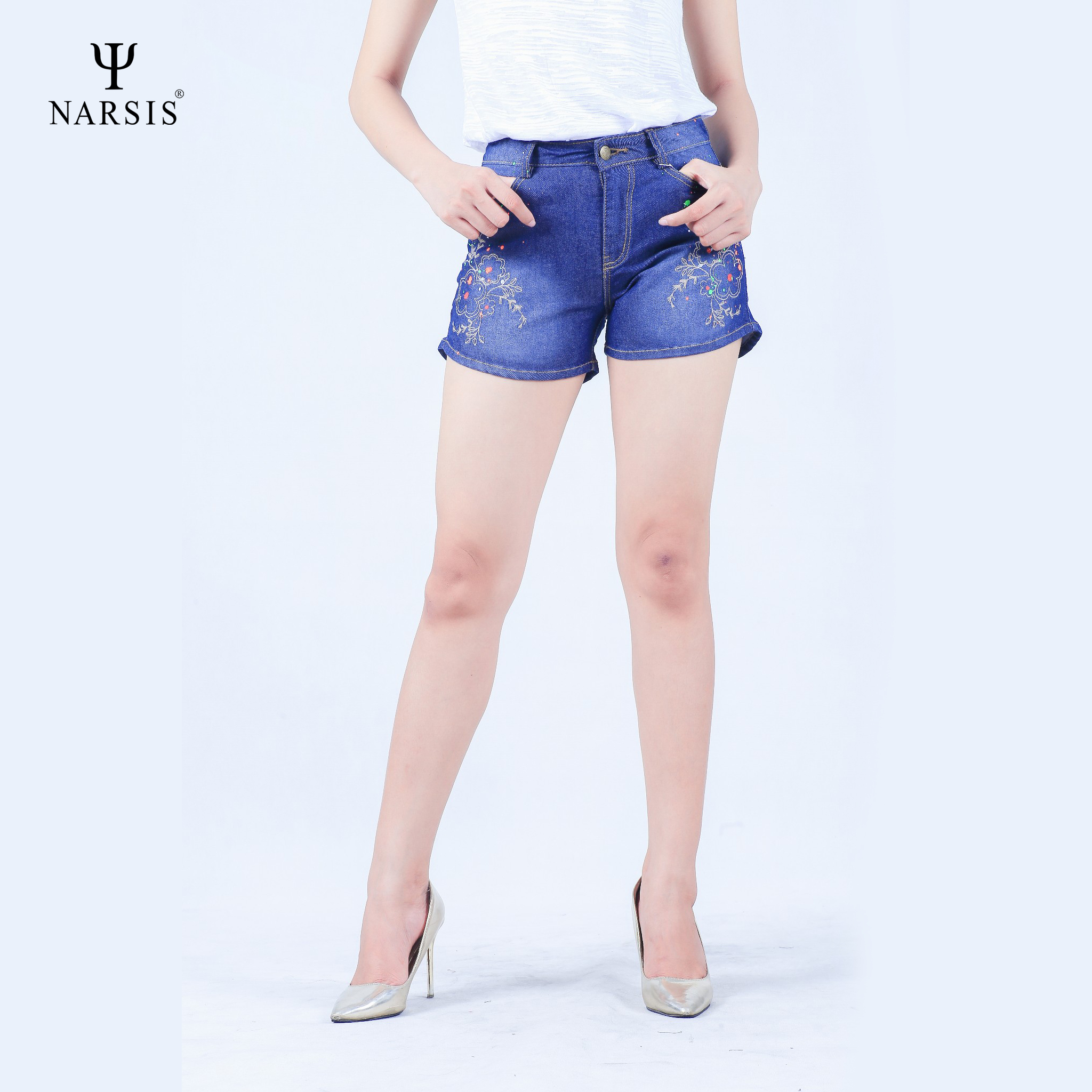 QUẦN SHORT JEAN NỮ T7006 NARSIS CHẤT LIỆU JEAN BỀN BỈ, CÁ TÍNH, TRẺ TRUNG, THỜI TRANG_thumbnail_0