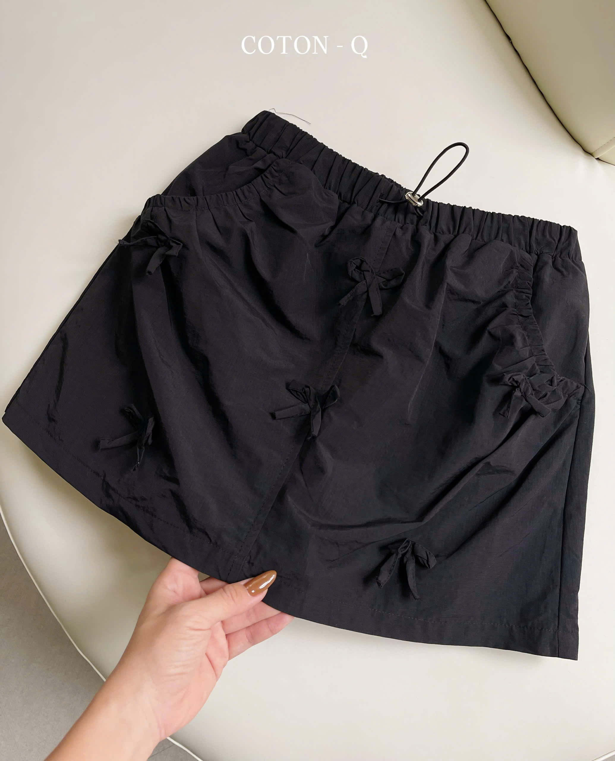 Chân váy nơ lưng thun ( RÊU )_thumbnail_2