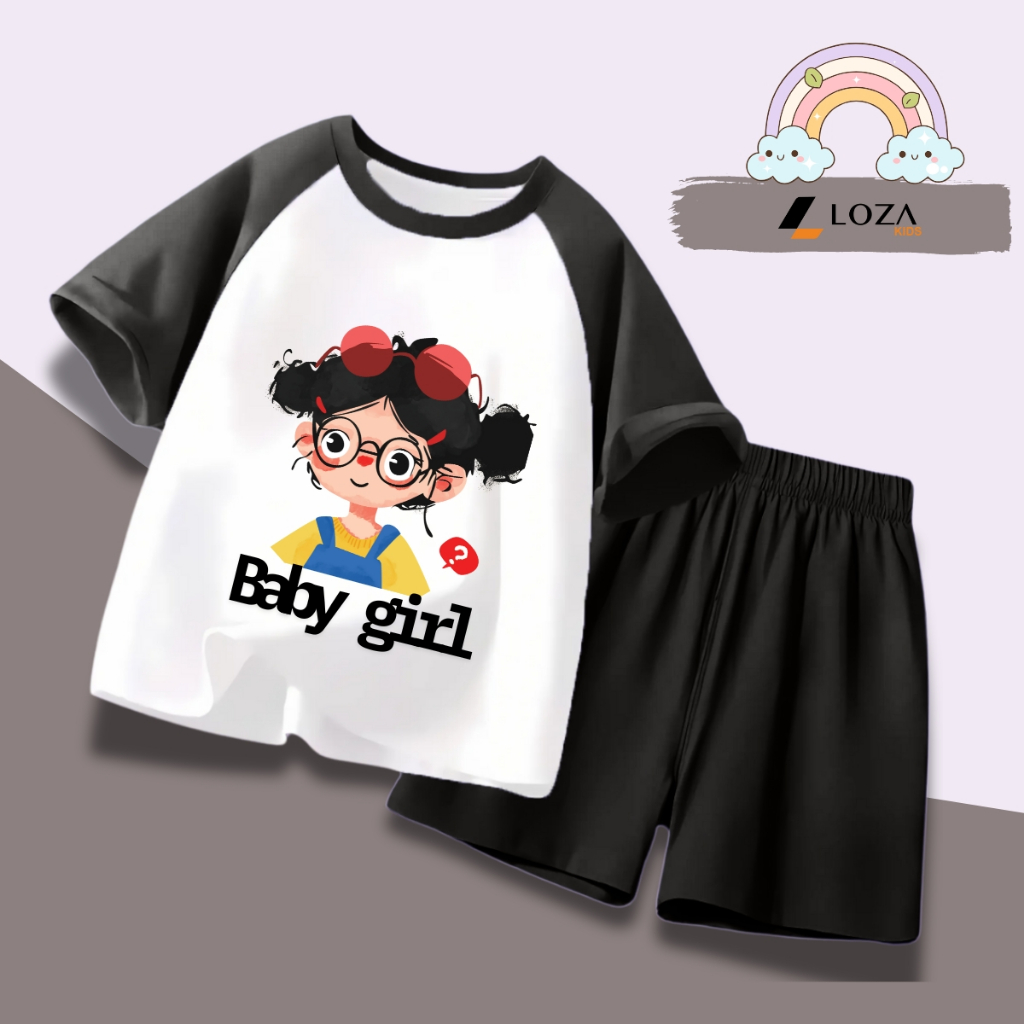 Bộ đồ bé gái in hình Bé gái Baby Girl - Loza Kids FB365_thumbnail_3