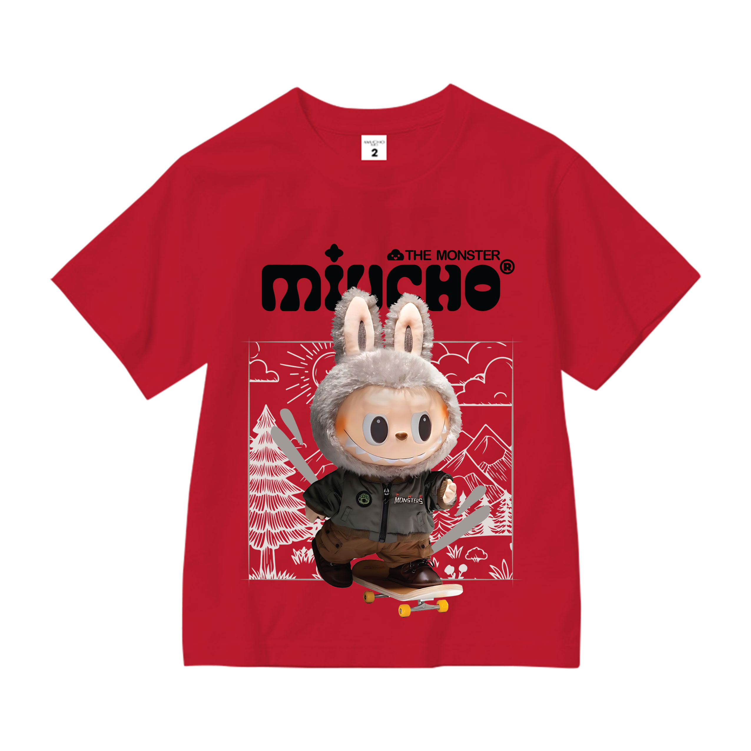 Áo thun bé trai labubu form rộng AED1498 Miucho Kid vải cotton thoáng mát cổ tròn in graphic_thumbnail_11