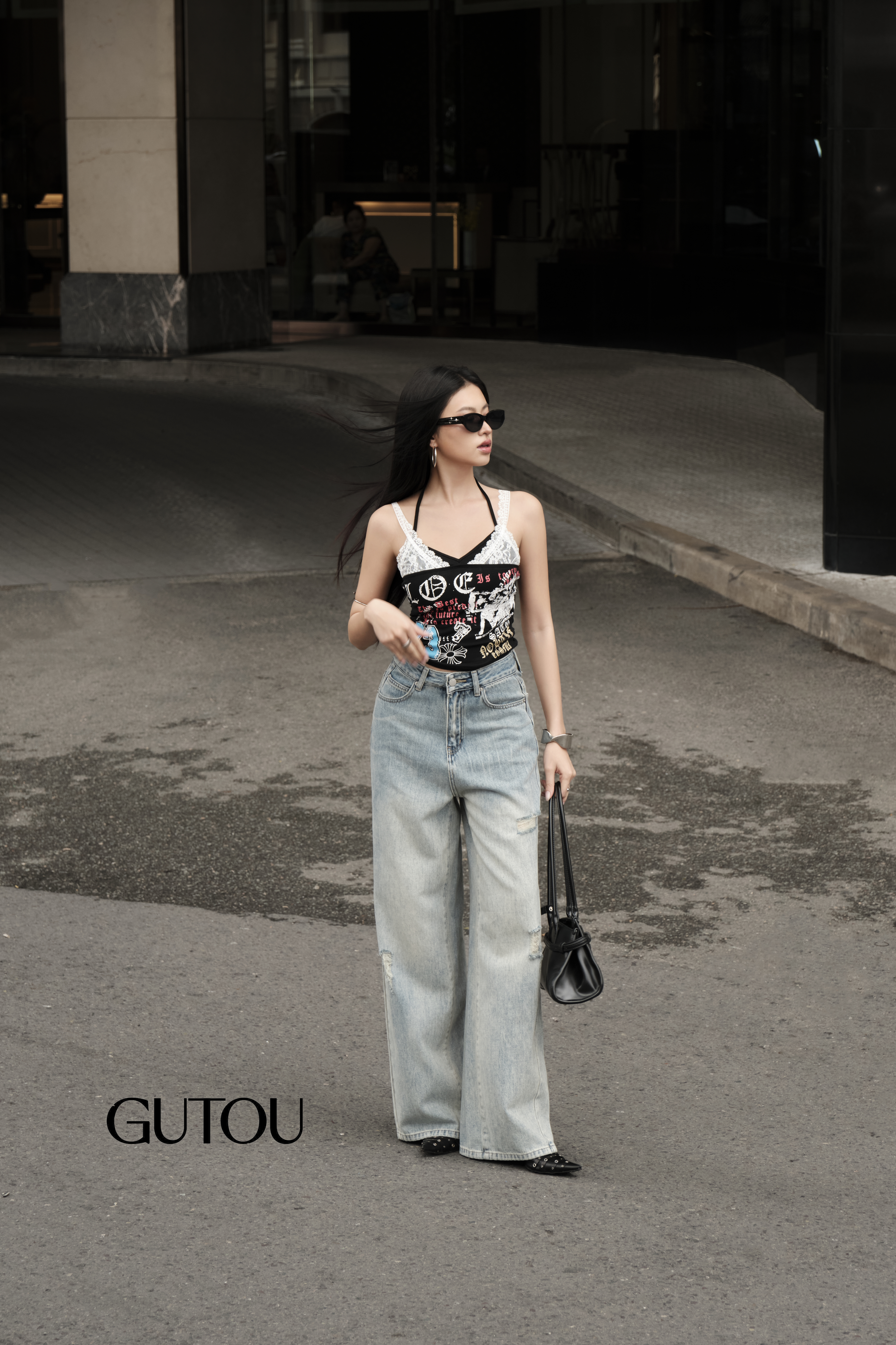 [ GUTOU ] Quần Jean Basic Rách Cá Tính_thumbnail_2