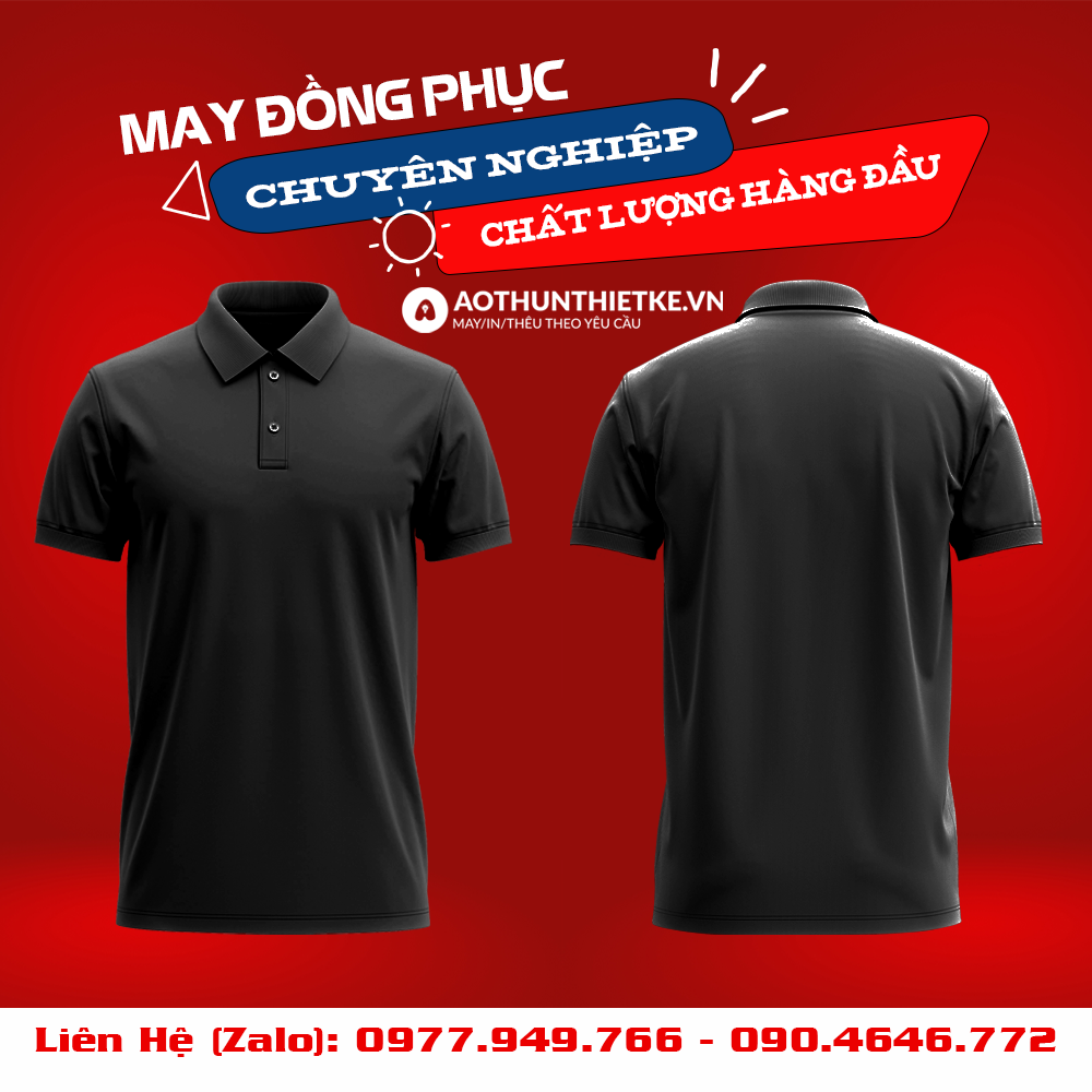 Áo Đồng Phục Polo Basic Đen_thumbnail_0