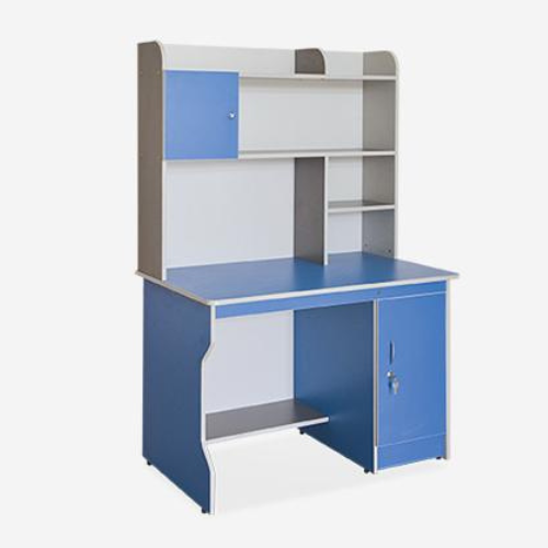 Bàn học sinh liền giá sách BHS-13-08 màu xanh