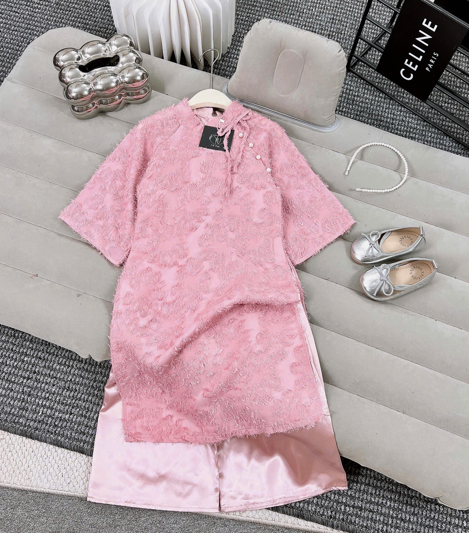 [D7] Áo dài Gấm Hồng