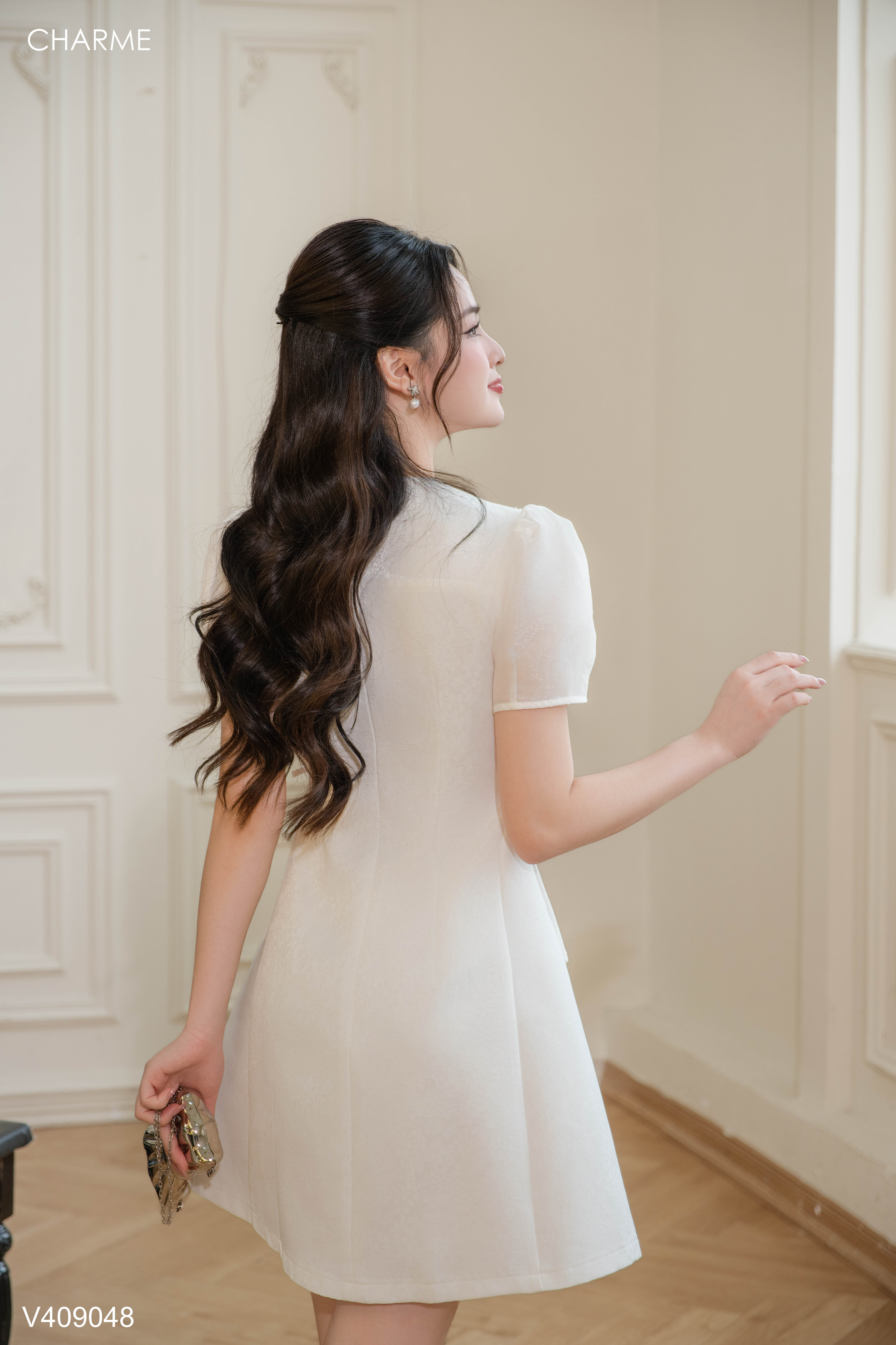 Váy cổ vuông chéo đính nơ_thumbnail_1