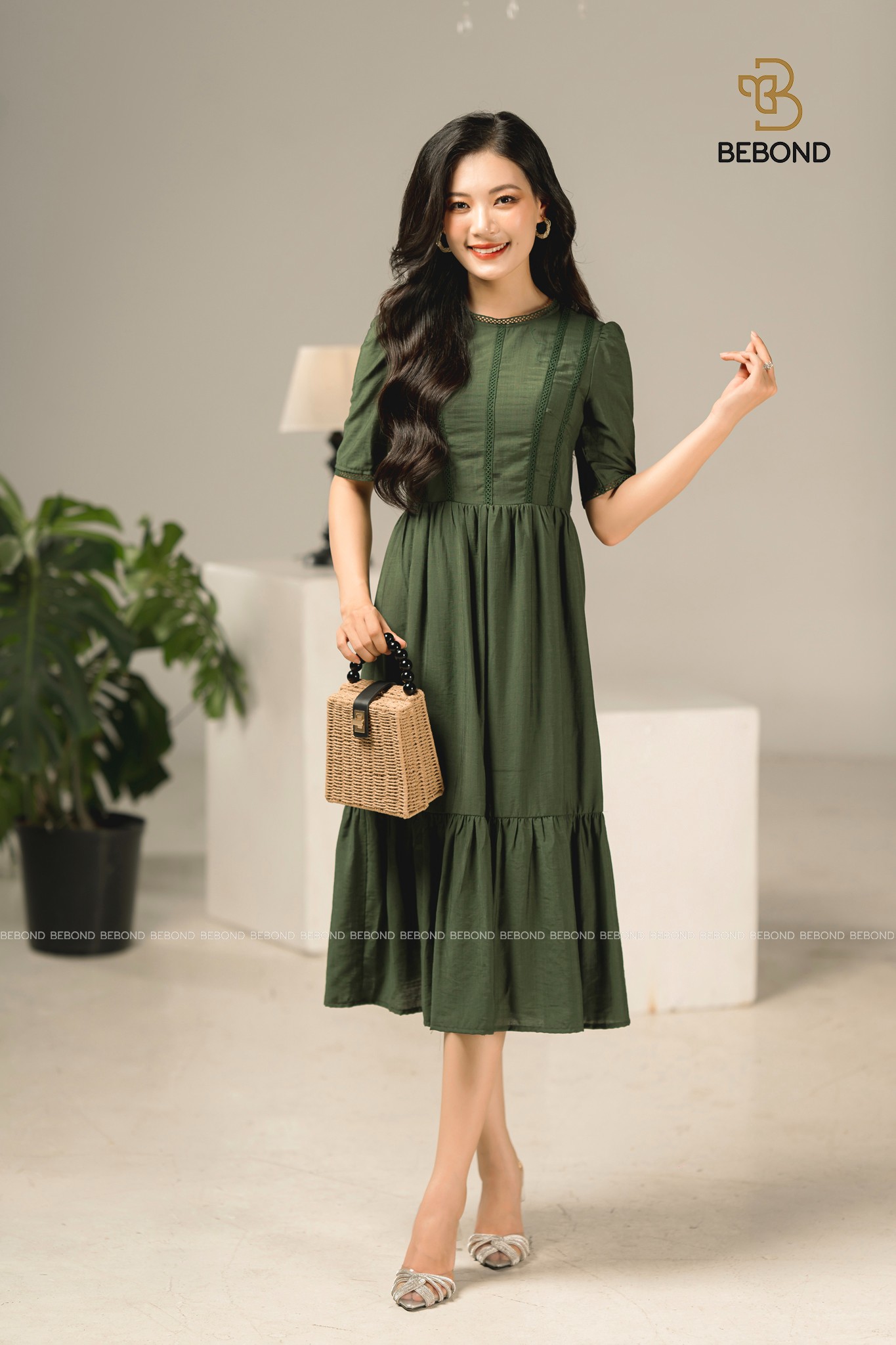 Đầm đũi xanh phối ren - Stunie Dress_thumbnail_0