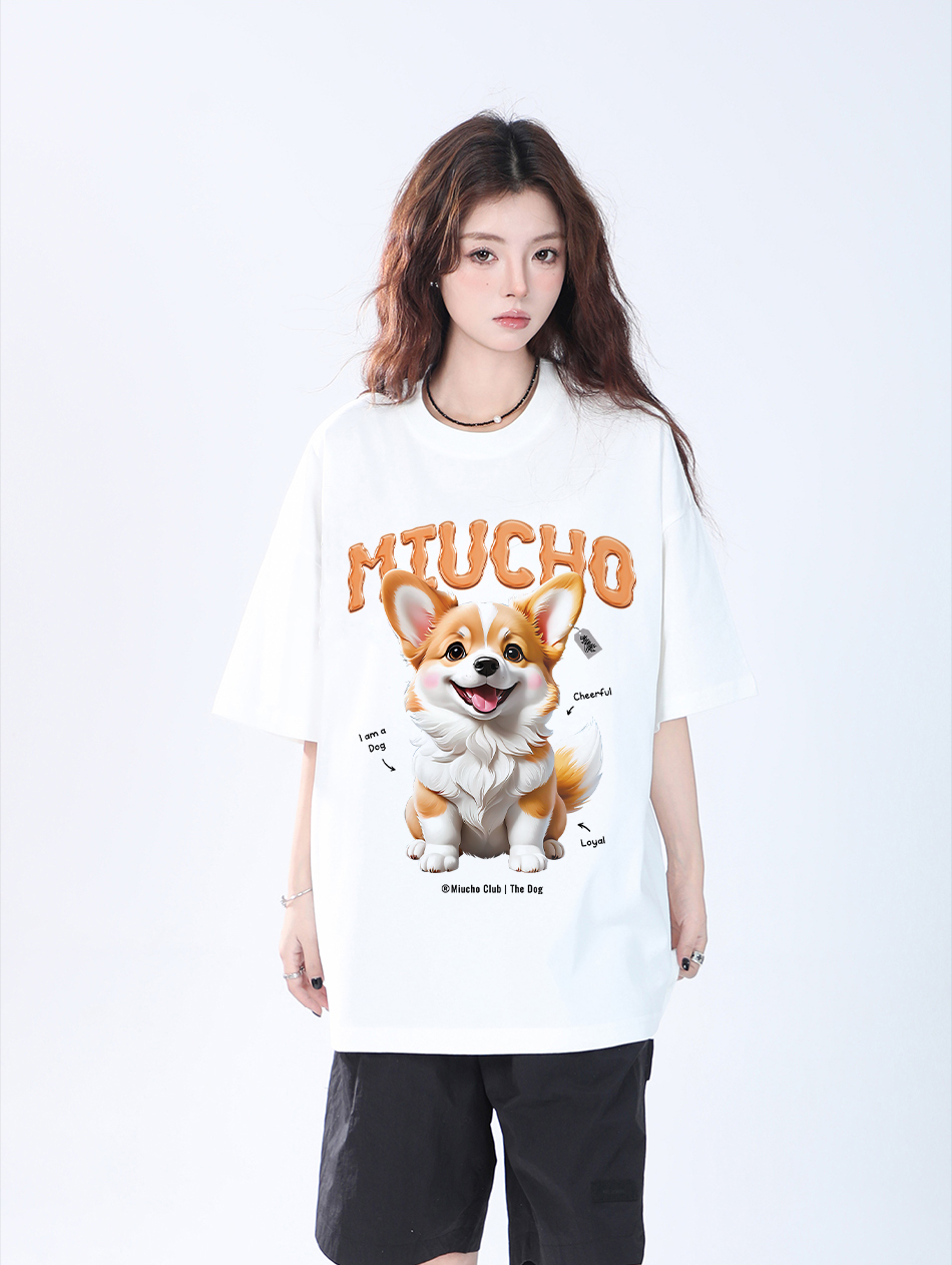 Áo thun form rộng 12 con giáp tuổi Tuất ATD1237 Miucho tay ngắn cổ tròn in mix_thumbnail_6