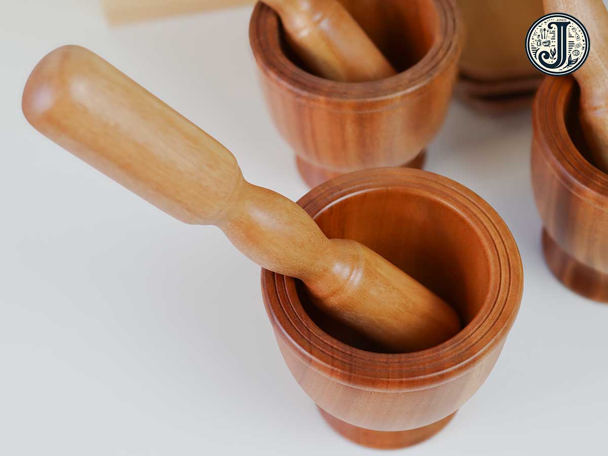 Bộ Cối Chày Gỗ Xà Cừ - Cối 14cm Chày 35cm J000146_thumbnail_3