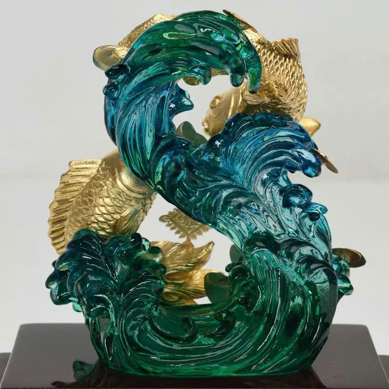 Quà tặng Đôi Cá Chép mạ vàng 24k KT 18 X15 X 12CM_thumbnail_1